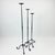 Hand Forged Iron Candelabra Set of 3 (92-112cm) Antique Copper Finish Straight Stem with French Scroll Base For Sale - Image 6 of 7