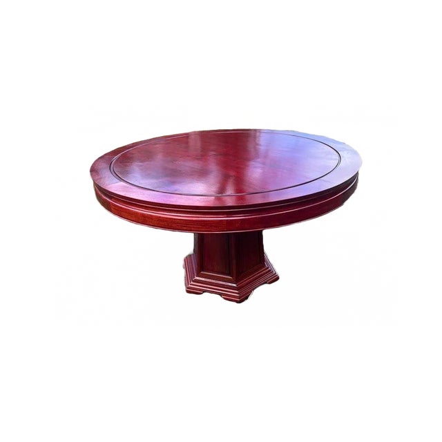 Mid 20th Century Vintage Large Art Deco Rosewood Round Dining Table For Sale - Image 13 of 13