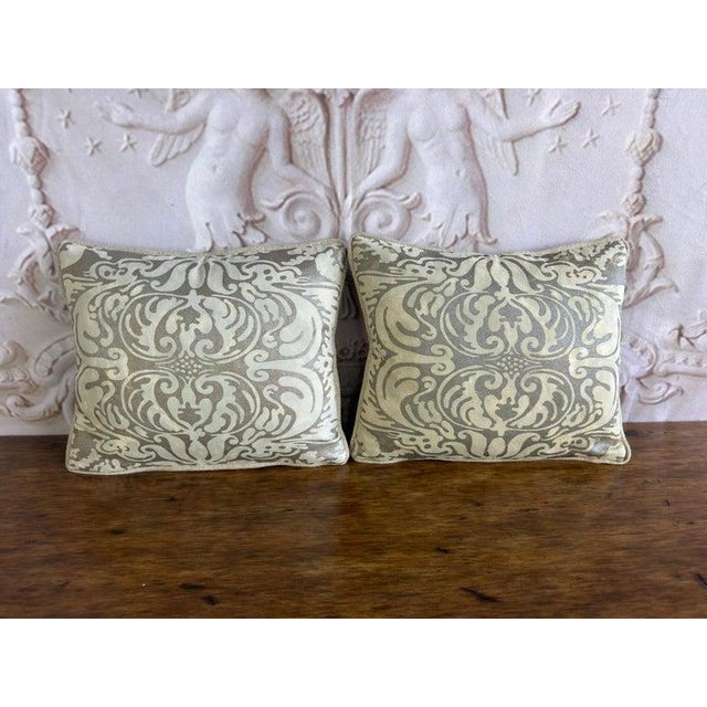 Early 21st Century Italian Fortuny Damask Pillows, Couture Textile Art, Custom Made, New For Sale - Image 5 of 8