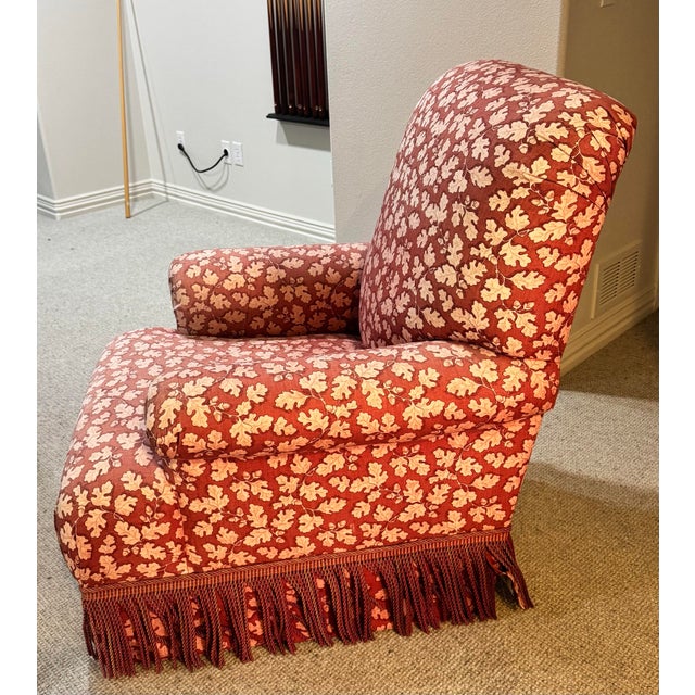 Transitional Late 20th Century Kisabeth Custom-Upholstered Club Armchair For Sale - Image 3 of 6