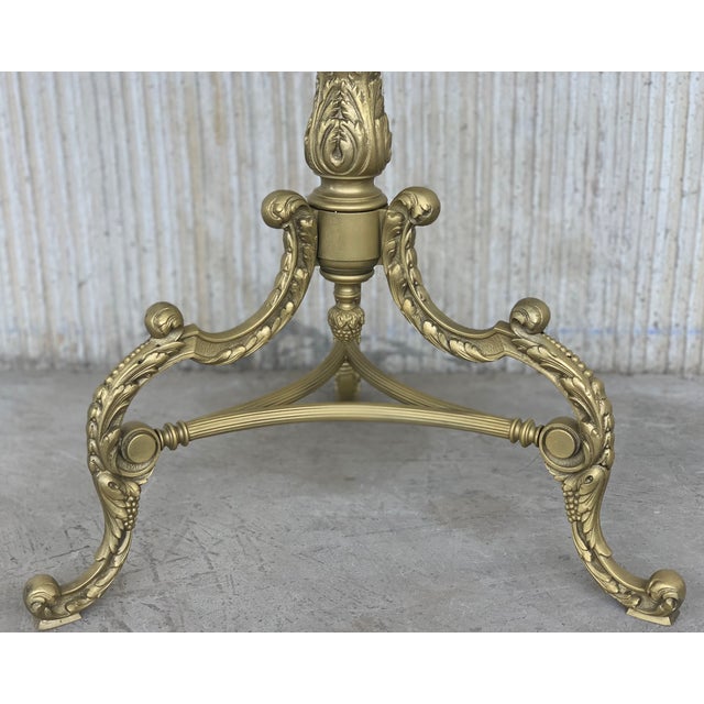 19th Spanish Bronze and Brass Gilted Side Table With Red Marble Top For Sale - Image 9 of 10