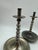 1950s Mid-Century Brushed Chrome Bobbin Candlestick Holders Set Taper by Stoff Nagel, 1950s, Set of 2 For Sale - Image 5 of 15