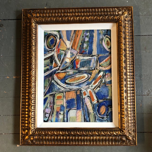 2020s Original Contemporary Stephen Heigh Abstract Painting "What It Is What It Isn"t " Vintage Frame For Sale - Image 5 of 5