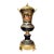 French-Inspired Cobalt Black Vase – Hand-Decorated Porcelain With Gold Leaf & Bronze Accents For Sale