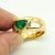 18k Yellow Gold Emerald and Diamond Ring, Size 6.25 For Sale - Image 9 of 14
