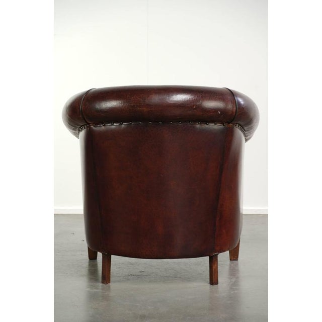 Vintage Sheepskin Club Armchair For Sale - Image 4 of 13