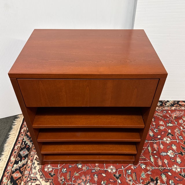 Traditional Cherry Wood Media Storage Cabinet, Vintage For Sale - Image 3 of 12