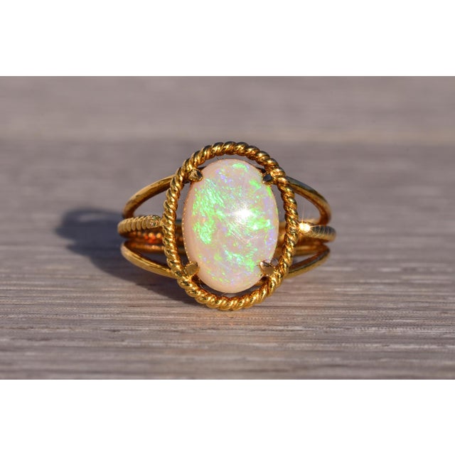 Gold The 150th Avenue: Australian Opal Cocktail Ring in Yellow Gold For Sale - Image 8 of 10