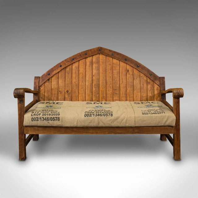 1950s 1950s Large Vintage Scandinavian Pitch Pine Bench For Sale - Image 5 of 11