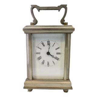 Early 20th Century Nickel plated Brass Carriage Clock For Sale