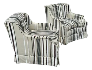 Vintage Pair of Club Chairs, Reupholstered