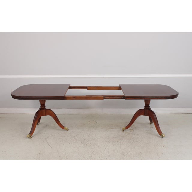 Banded Border Mahogany Dining Room Table For Sale - Image 12 of 18