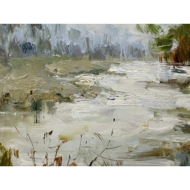 Moody Earth Tone Wetland & River Canvas - Original Acrylic Art For Sale In Atlanta - Image 6 of 11