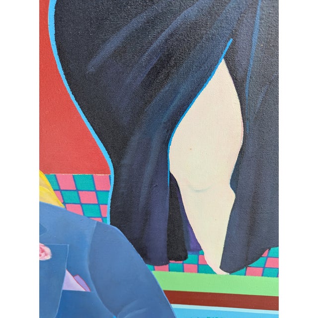 1980s Oil Painting Portrait of Women in Gentlemen's Attire by Keiko Noda For Sale - Image 9 of 12