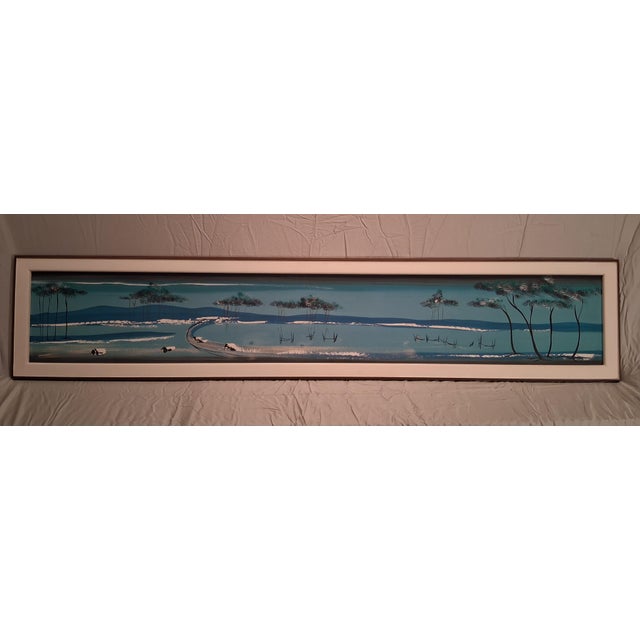 Mid Century Modern Carlo of Hollywood Hand Painted Scenery Painting For Sale - Image 13 of 15