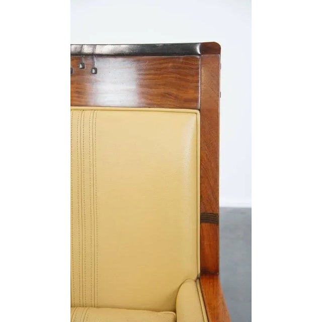 Art Deco Decoforma Series High Back Armchair in Yellow Leather from Schuitema For Sale - Image 9 of 16