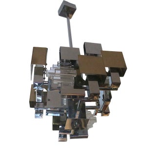 Chandelier in Glass from Gaetano Sciolari, 1960s For Sale