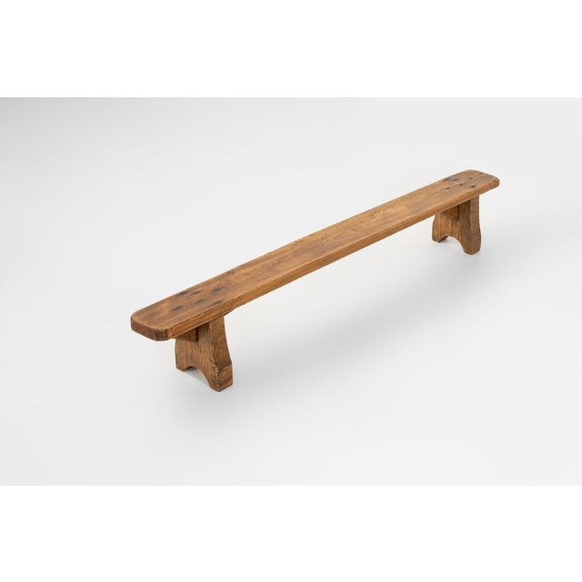 Rustic Low Bench in Wood, France, 1850s For Sale - Image 5 of 11