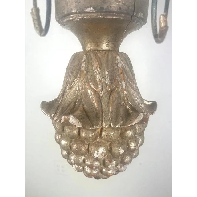 Timothy Corrigan Baroque Chandelier, Silver Leaf & Wood, Usa For Sale - Image 11 of 12