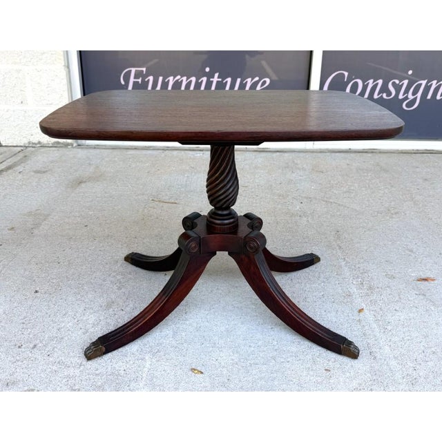 American Vintage Brandt Accent Table With Twisted Pedestal Base & Claw Feet For Sale - Image 3 of 12