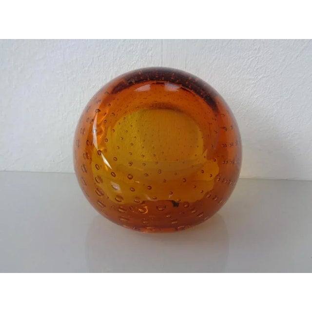 Amber Sommerso Murano Glass Ashtray, Italy, 1960s For Sale - Image 13 of 16