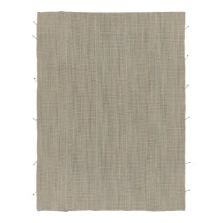 Rug & Kilim’s Contemporary Kilim, Beige with Gray Textural Stripes For Sale