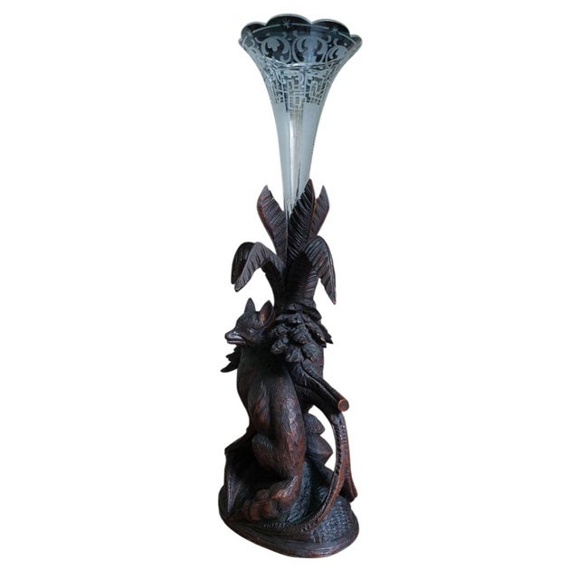 Black Forest Vase Holder with Fox, 1890s-1910s For Sale - Image 6 of 9