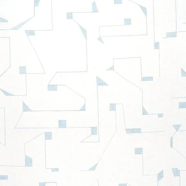 Sample- Schumacher X Porter Teleo Circuit Fabric in Sky For Sale