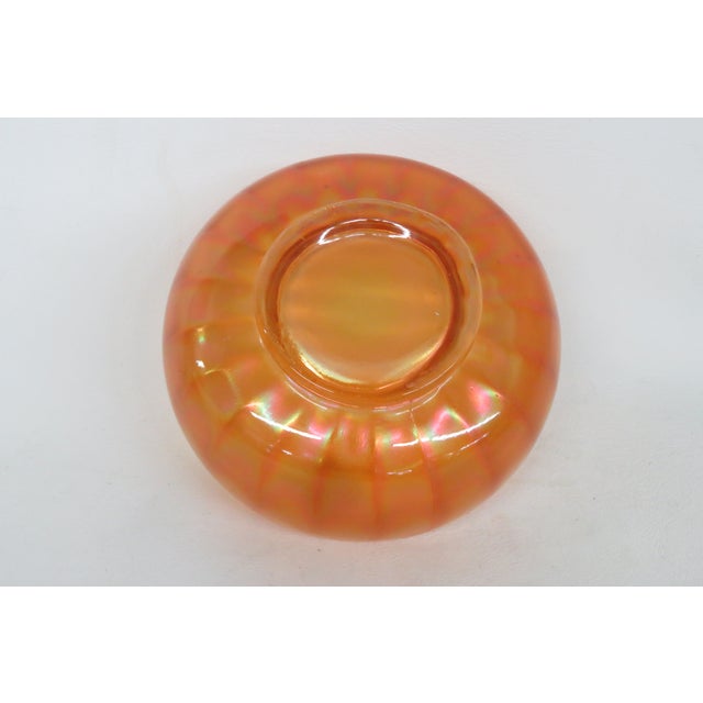 Orange Imperial Glass Chesterfield Marigold Carnival Glass Line 600 Bowl Dish 4482b For Sale - Image 8 of 8