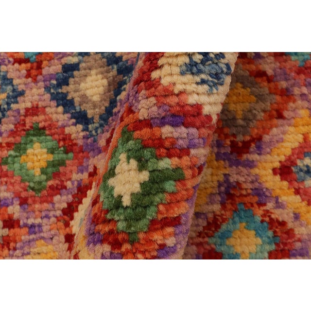 Purple Contemporary Balochi Purple/Rust Wool Rug - 3'5''x4'11'' For Sale - Image 8 of 11