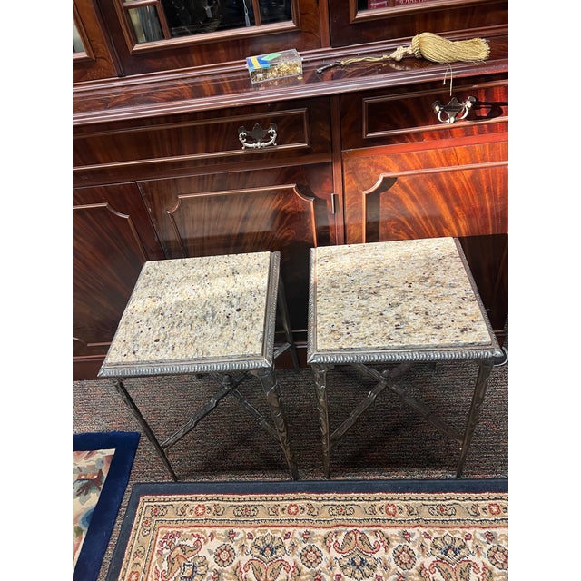1950s Vintage Set of French Neoclassical Style Side Tables a Pair For Sale - Image 5 of 9