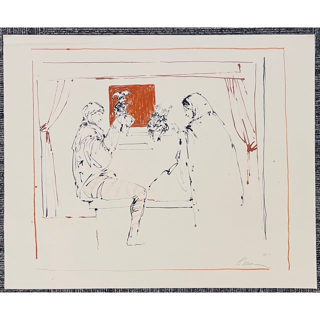Figurative 1960s Reginald Pollack Two Puppeteers Lithograph For Sale - Image 3 of 5