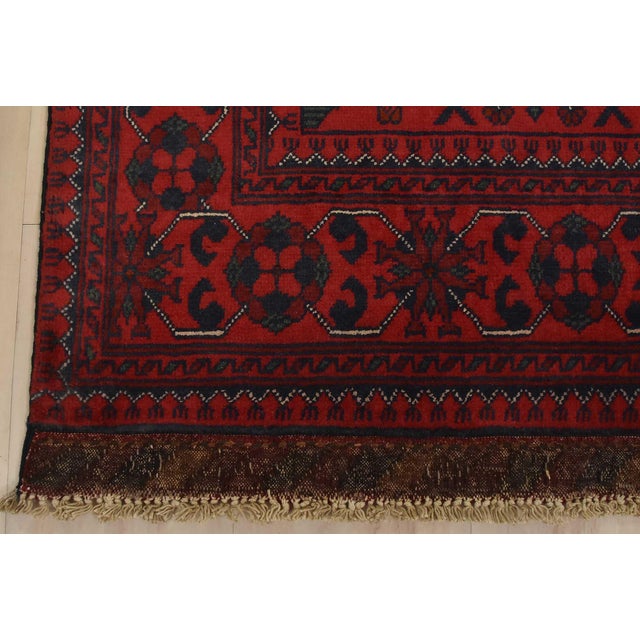 Turkmen Runner 2’8” X 9’6” Red Wool Tribal Hand-Knotted Oriental Rug For Sale - Image 9 of 12