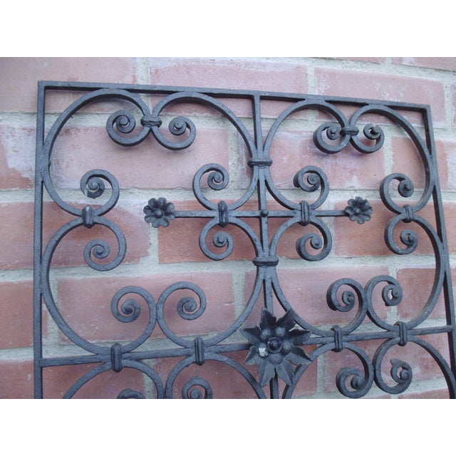 Hand-Forged Antique Iron Gate from a Church, 1890s For Sale - Image 10 of 12