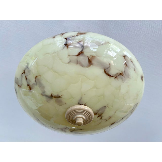 Art Deco Pendant Light in Ivory Marble Glass, 1930s For Sale - Image 17 of 18