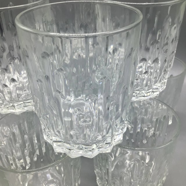 Rare Vintage Italian Crystal Lowball Glasses With Vertical Cut Drip Lines-Set of 11 For Sale - Image 9 of 13