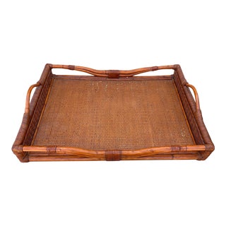 Large Woven Rattan/Bamboo Tray For Sale