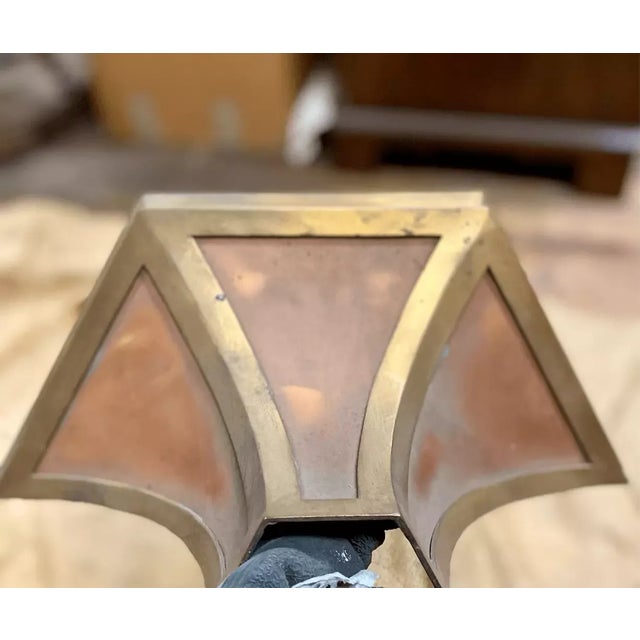 Late 19th Century Vintage Handmade Outdoor Lantern in Light Brass and Copper For Sale - Image 5 of 9