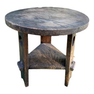 Antique Arts and Crafts Two-Tiered Side Table Tabouret or Plant Stand in the Manner of Gustav Stickley For Sale