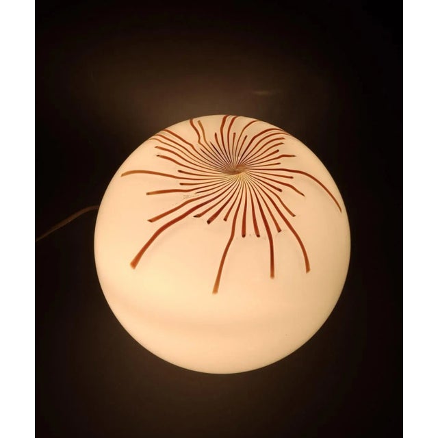 Cream 1960s Anemone Murano Table Lamp by Venini For Sale - Image 8 of 10
