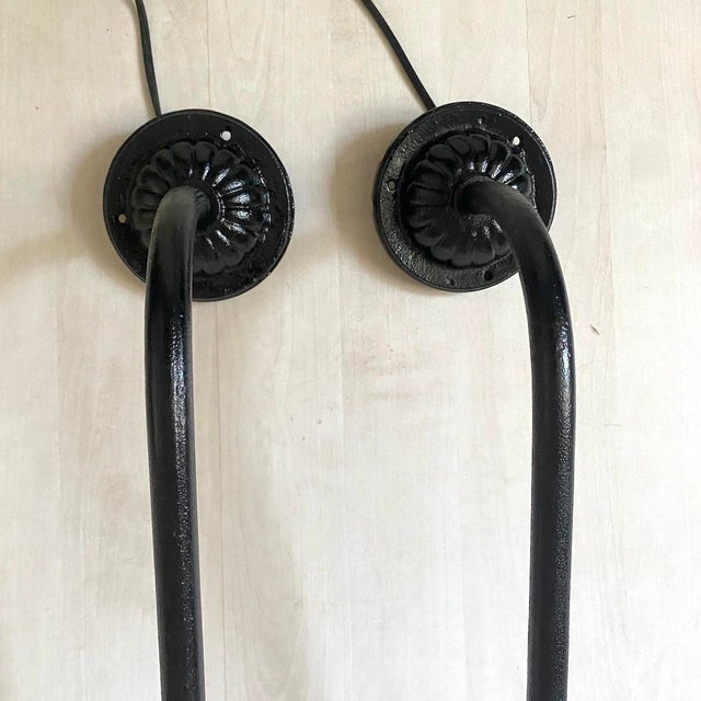 1920s Art Deco Wall Sconces in Cast Iron with Glass and Ceramic, 1930s, Set of 2 For Sale - Image 5 of 12