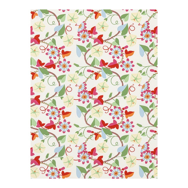 The House of Scalamandré Morning Glory Fabric, Primary For Sale