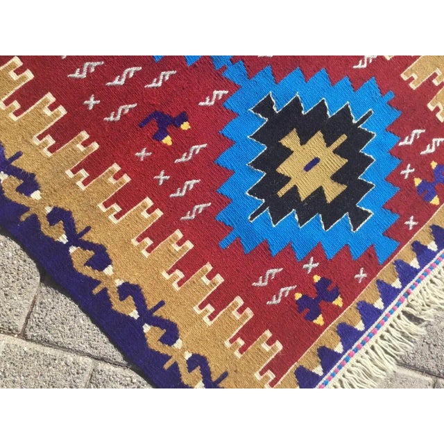 1960s 1960s Vintage Turkish Kilim Rug - 30" X 37" For Sale - Image 5 of 9