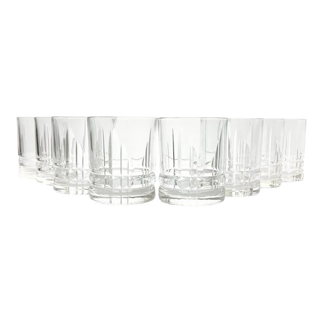 Cristal D’Arques “Arizona Parallels” 8 Old Fashioned Tumbler Glasses For Sale