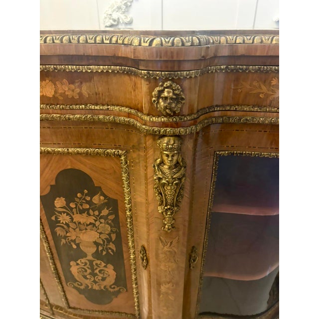 Antique Serpentine Marquetry 4-Door Credenza, 1860s For Sale - Image 15 of 18