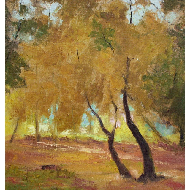American Autumn Trees, Mid Century Fall Landscape With Orange & Earthtones by Jon Blanchette For Sale - Image 3 of 4