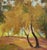 American Autumn Trees, Mid Century Fall Landscape With Orange & Earthtones by Jon Blanchette For Sale - Image 3 of 4