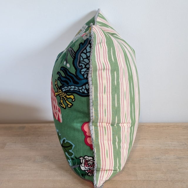 Textile Schumacher Chiang Mai Dragon Emerald Single Pillow For Sale - Image 7 of 7