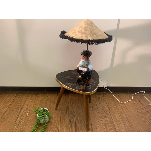 Black Kidney Shaped Plant Stand, 1950s For Sale - Image 8 of 9