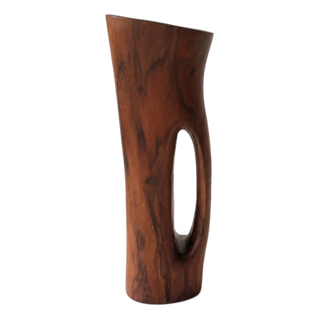Vintage Monoxyle Hardwood Vase by Alexandre Noll, 1970s For Sale